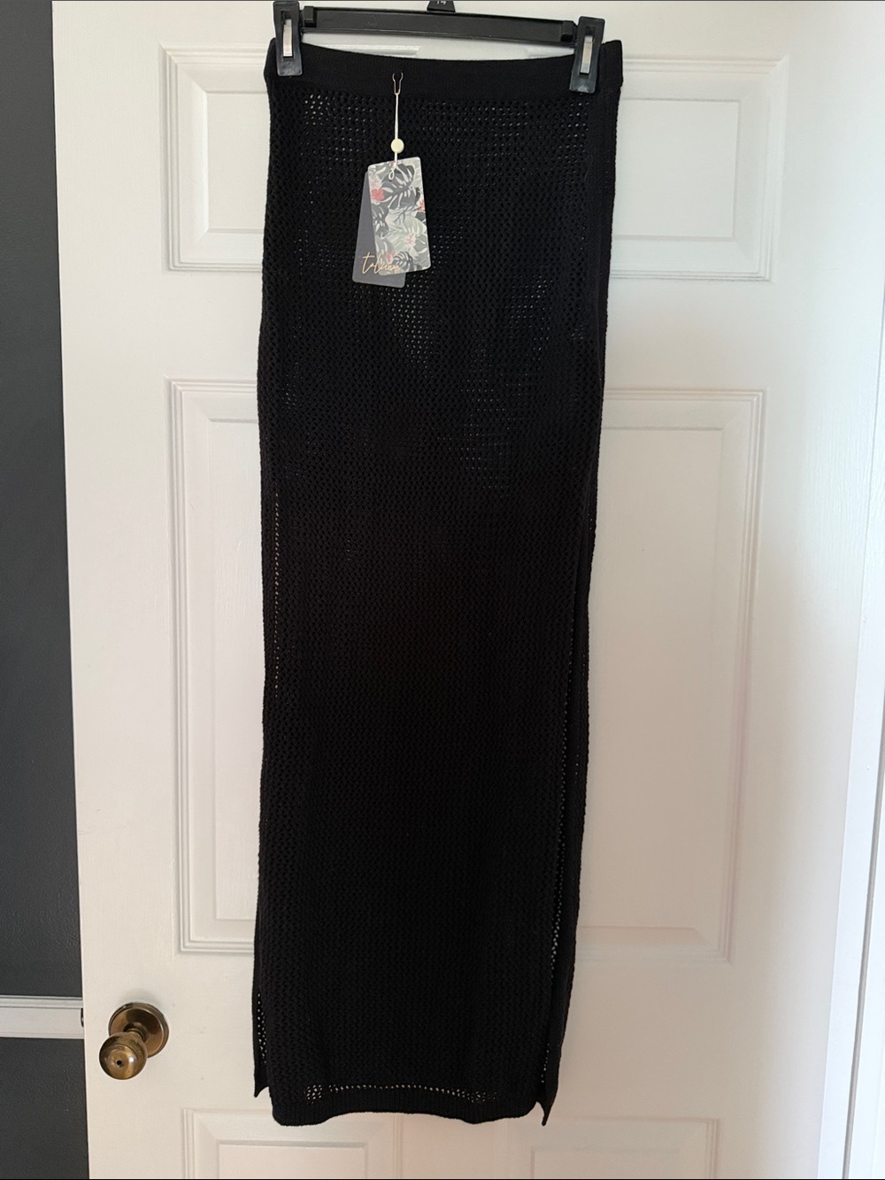 Toluca Black Crochet Maxi Swim Coverup